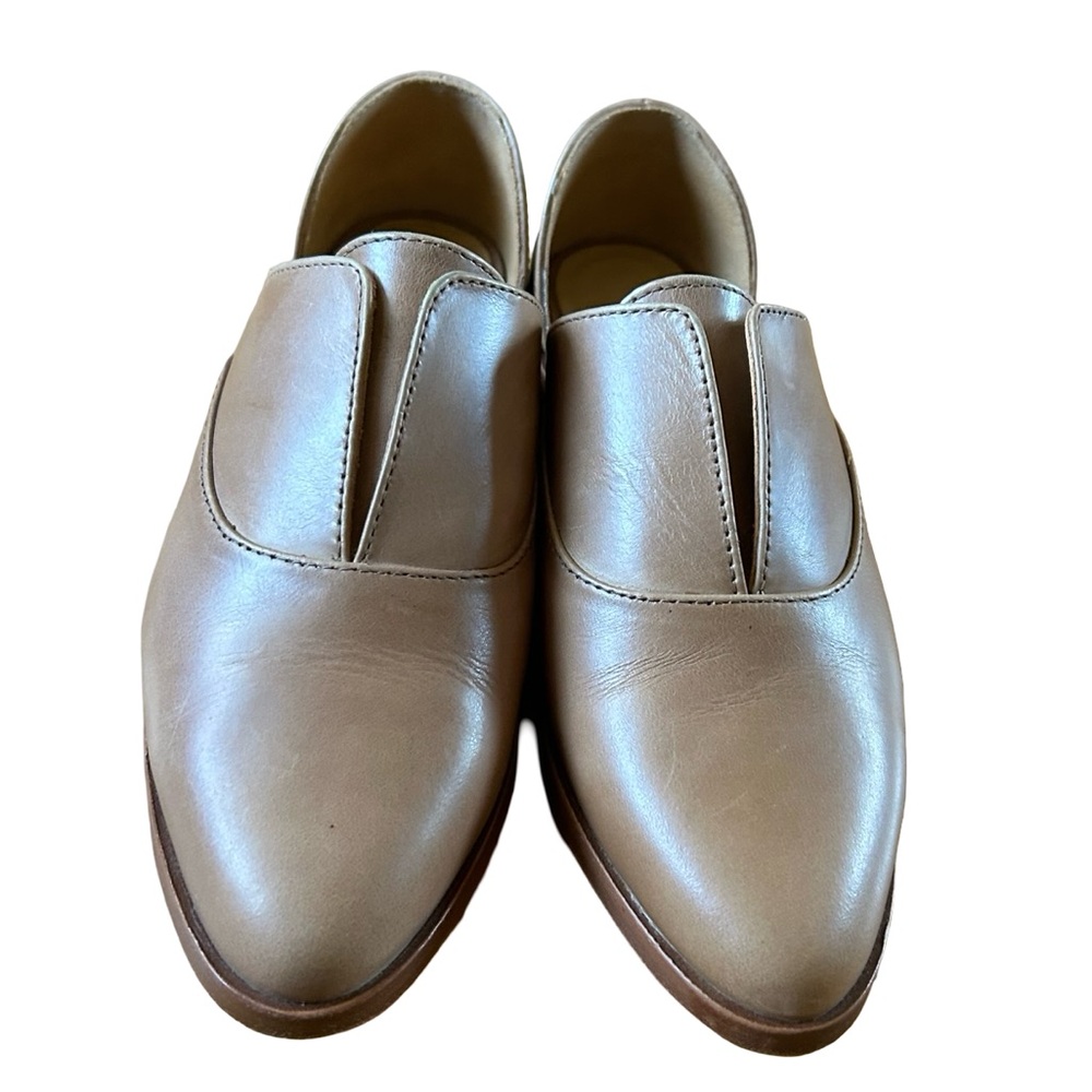 Nisolo Leather Smoking Flats Taupe Nude Beige Shoes Size 6 - Picture 8 of 14
